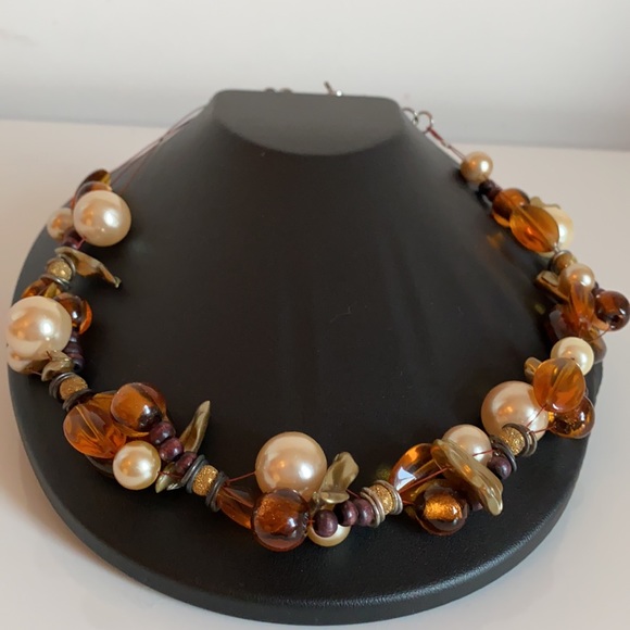 Faux perle and amber inspired set - Picture 4 of 7